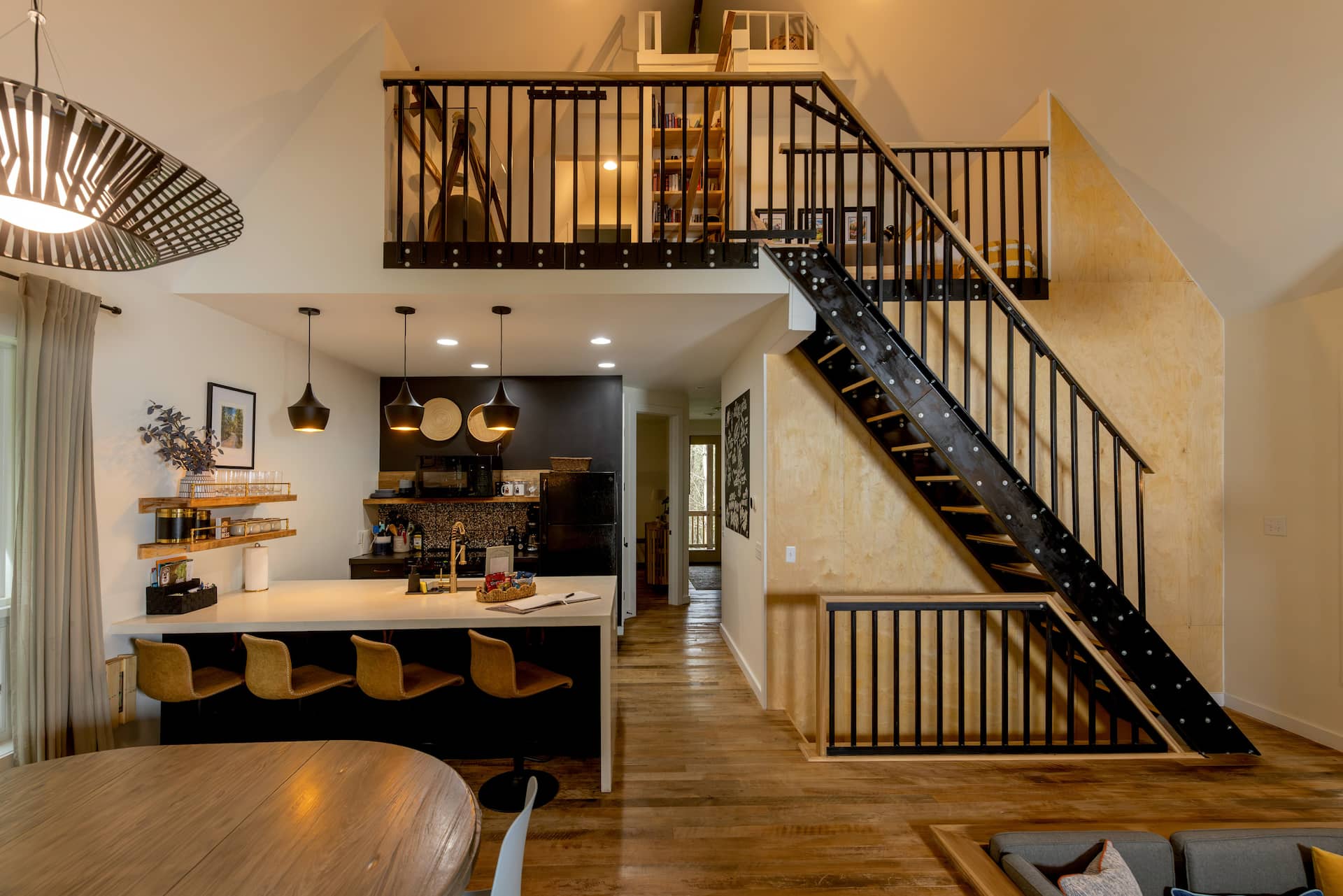 4-Story Hocking Hills Retreat | Conversation Pit