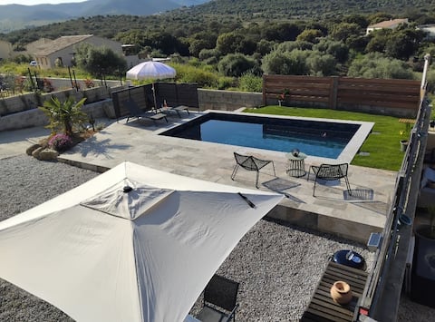 Successful Airbnb property: Apartment with beautiful pool and beach 1 km away in Belgodère