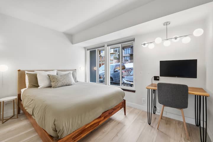 Front bedroom has views of Park City Mountain – drenched with afternoon sun.