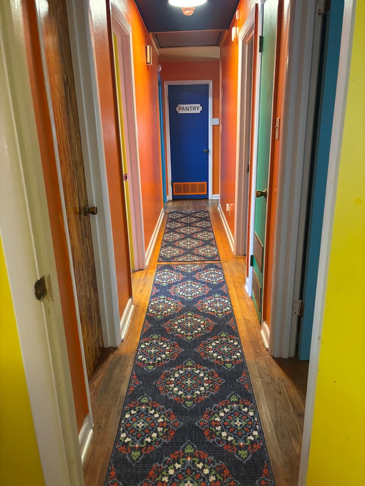 View down the hall from the master bedroom 