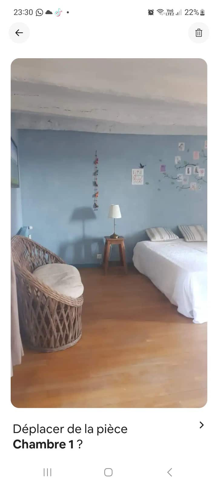 Chambre de l' appartement qui sera mis à disposition si le groupe dépasse 15 personnes ou à la demande et avec supplément si le groupe ne dépasse pas 14 personnes 