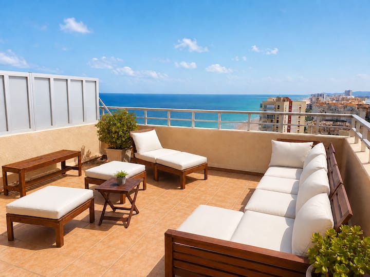 Penthouse 1st Row Beach With Spectacular Views - El Perellonet