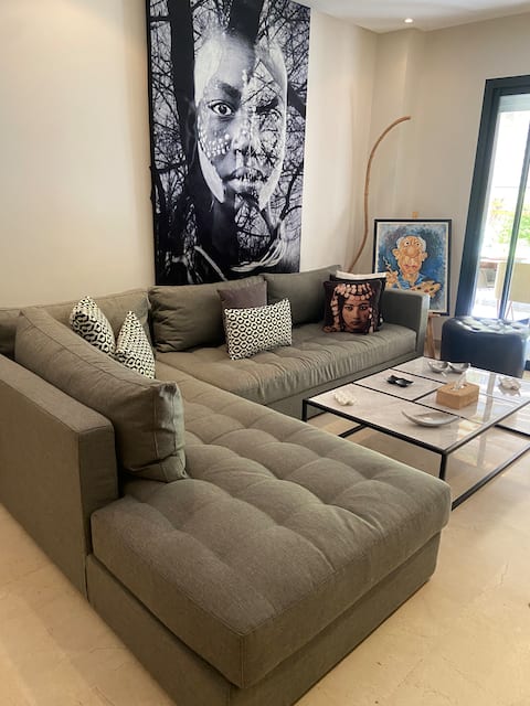 Popular Airbnb listing: Modern appartment - garden, terrace and pool in Rabat