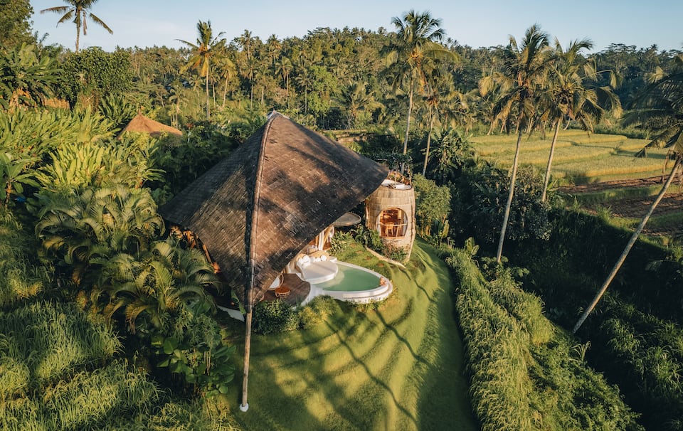 Oniria, a bamboo villa above the rice terraces, Rendang, Bali, Indonesia, photo 3 of 10