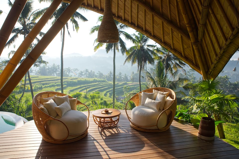 Oniria, a bamboo villa above the rice terraces, Rendang, Bali, Indonesia, photo 9 of 10