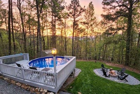 Large Hillside Family Retreat with Pool & Hot Tub!
