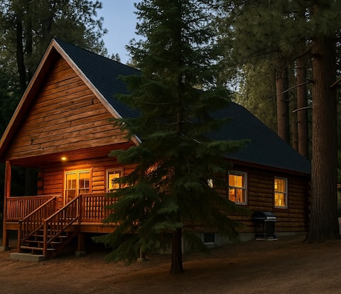 Majestic Log A-Frame | Lake Walk, Loft & BBQ Deck