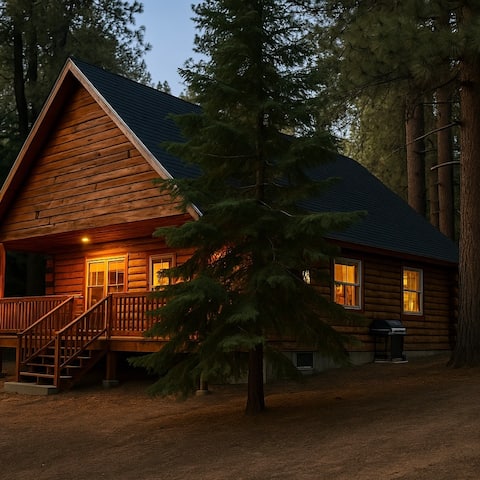 Majestic Log A-Frame | Walk to Lake, Near Big Bear