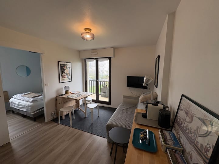 Cosy T2+plage 50m+aperçu Mer+balcon+tv+wifi+ménage - Cabourg