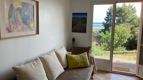 Top Airbnb: Panoramic terrace, quiet, 400 m from the beach in Leucate
