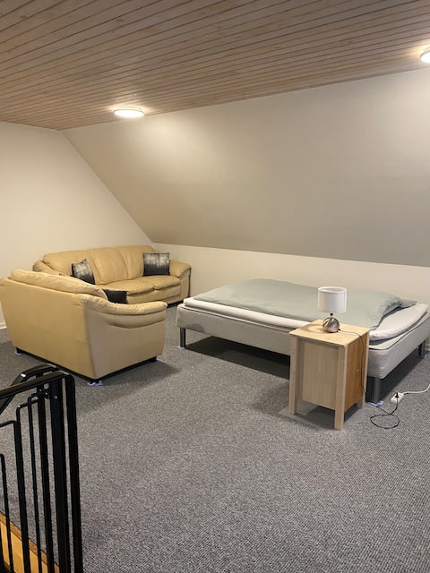 Bright and friendly room “upstairs” with terrace