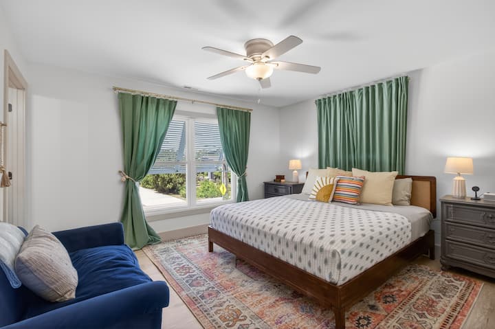 Upstairs King Bedroom with attached Private Bathroom