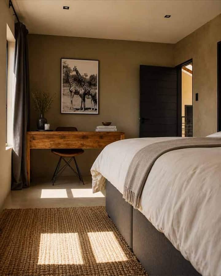 Suite Twiza con un espacio de trabajo dedicado; se puede configurar con dos camas individuales o una cama tamaño king