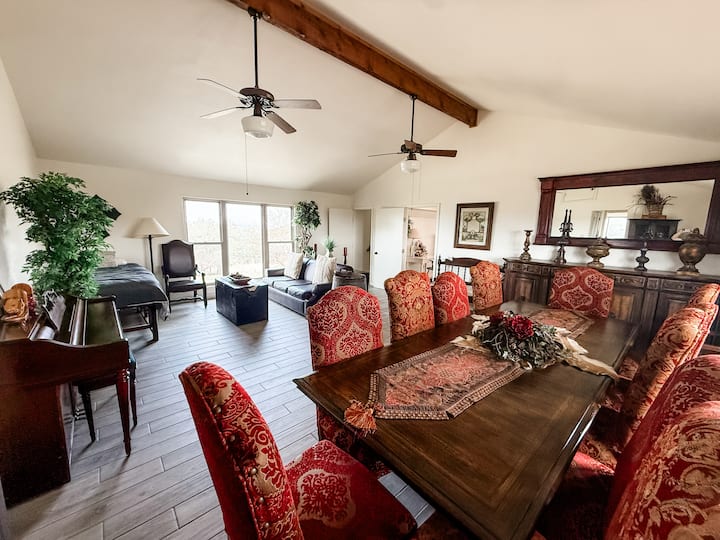 Another spacious living room with tall ceilings awaits for you to host a large family gathering.