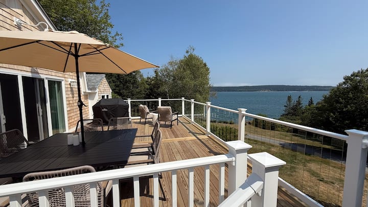Private Beach, Oceanfront Home for 8, near Acadia