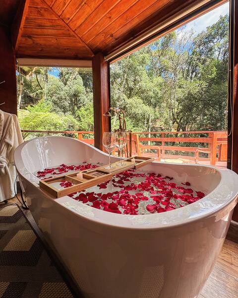 Chalet with bath and fireplace in Monte Verde