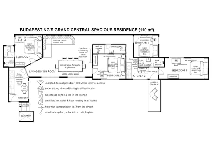 Museum Quarter Grand Central Spacious Residence - Budapest