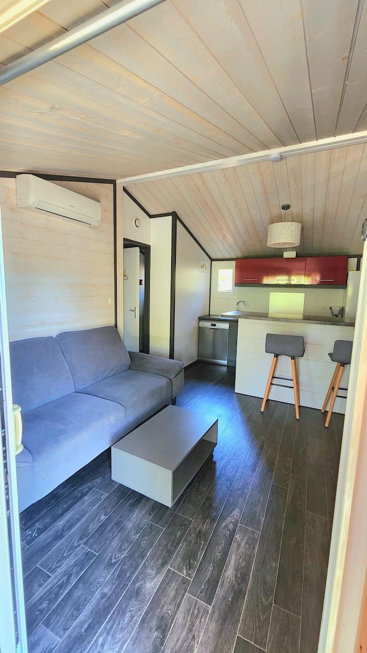 Chalet Climatisé Dans Parc Résidentiel - Piscine - Landas