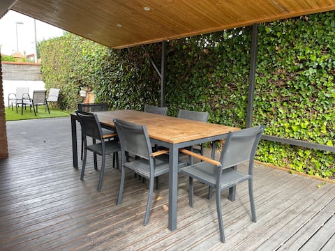 House with outdoor spaces and pool