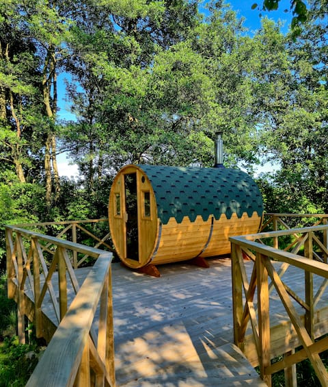 Vinkelbyggd skånelänga med bastu! Eget boende