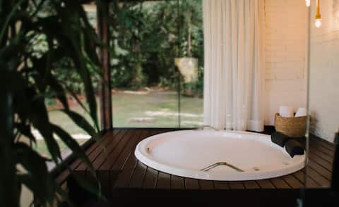 German retreat: House with whirlpool and fireplace