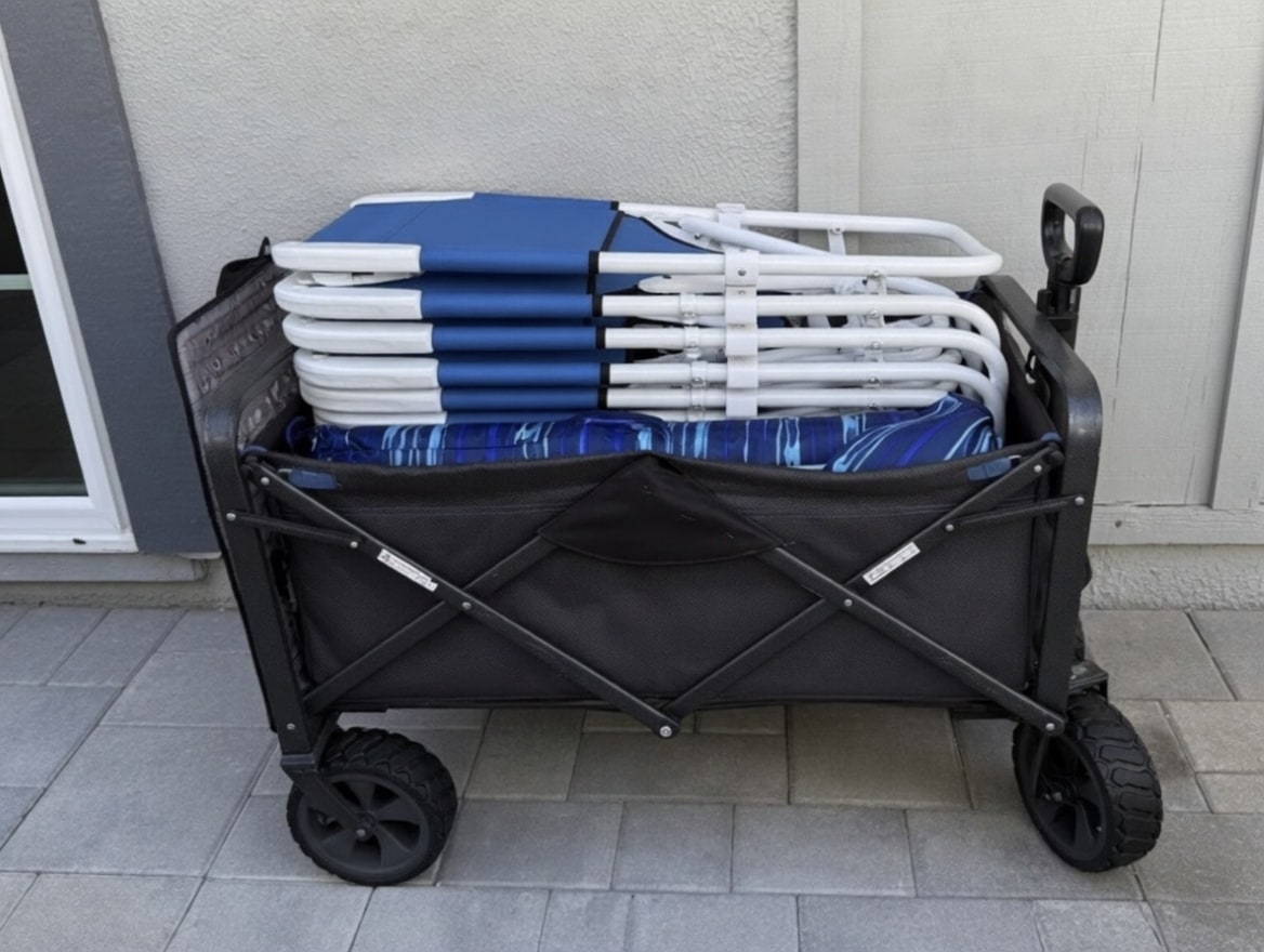 Beach chairs and umbrellas await — for relaxing beach days with your family