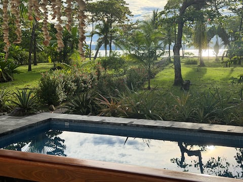 Oceanfront Oasis: beach, private pool, AC & jungle