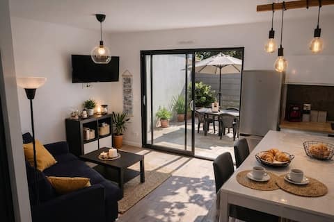 Airbnb performant: Beach within walking distance, 35 m² 2-bedroom apartment with garden and parking à Labenne