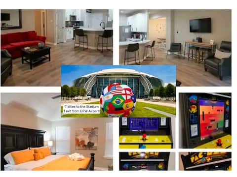 4 bdr/2 king/7 mi to AT&T Stadium 5 min to DFW Air