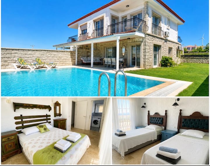 Villa Mit Traum Ausblick Und Eigenem Pool - Alaçatı