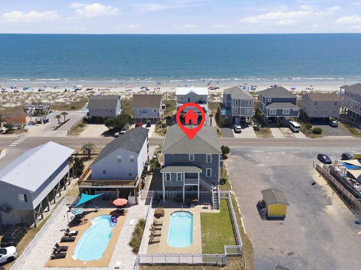 Large Ocean View Property W/pool And Hot Tub - Oak Island, NC