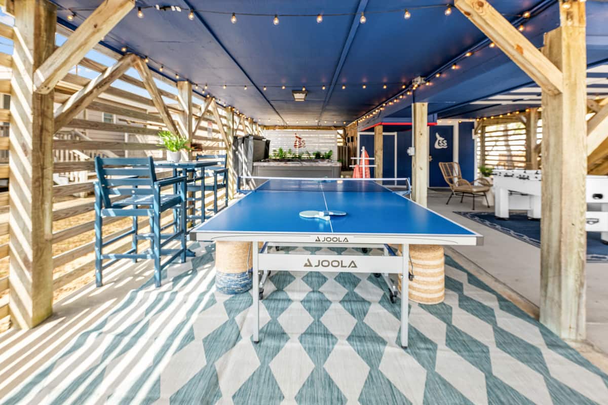 Ping pong in the game room