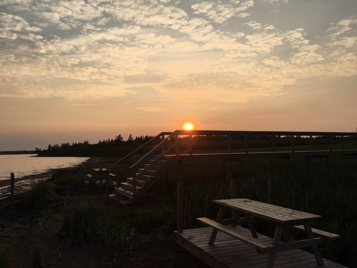 Sunset from the boardwalk picnic spot