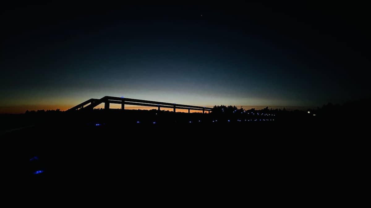 Last light on the shoreline