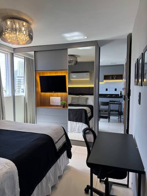 Flat on Bessa beach with an ocean view