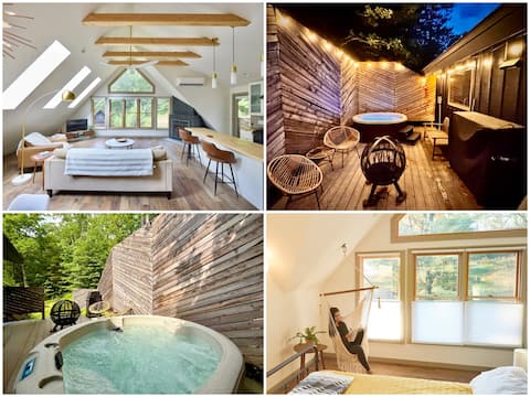 The Hygge Loft- mid-mod cabin on 70 acres w/HotTub