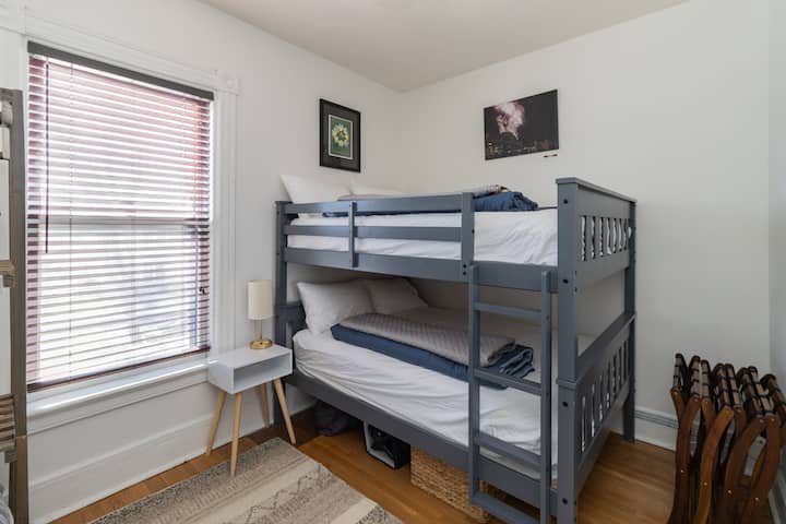 Double Mattress Bunkbed- Must walk thru primary bedroom to enter this room. 