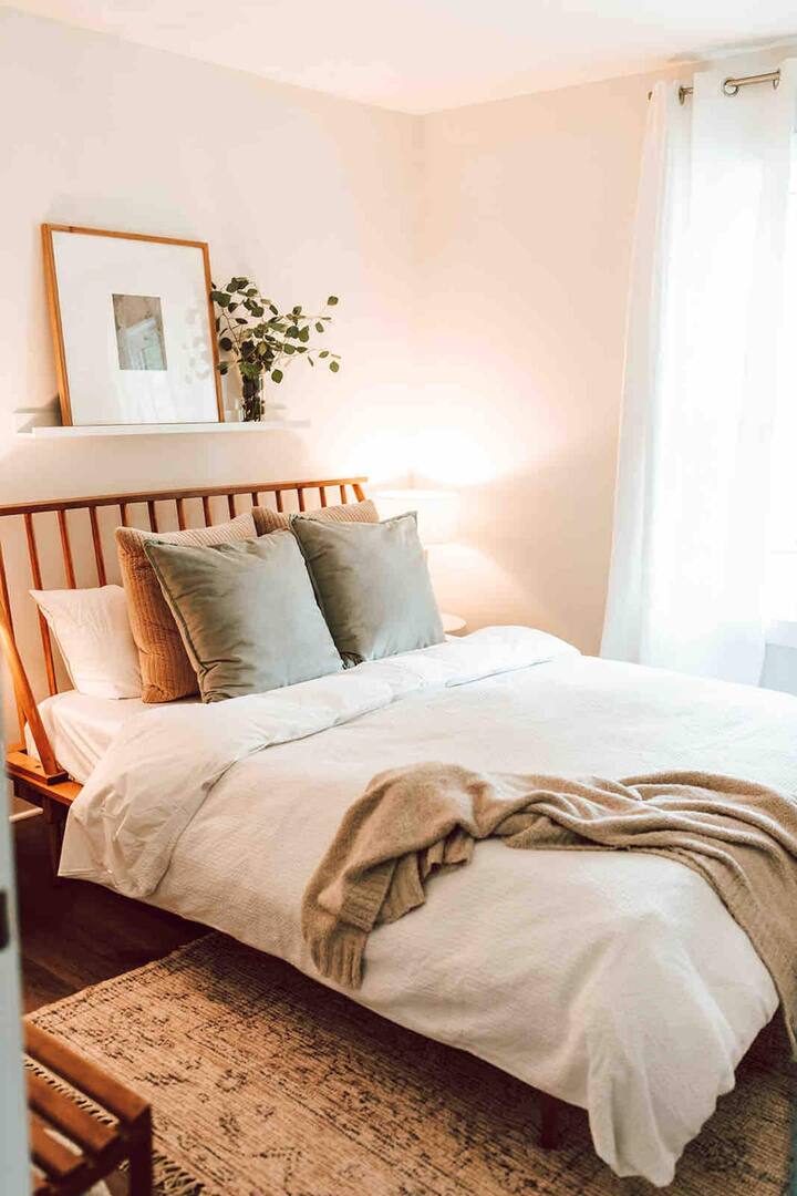 Rest and relaxation await: Bedroom two features a queen-sized bed, promising a peaceful night's sleep in a cozy and inviting space.