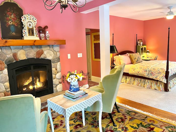 32” Roku TV next to fireplace 