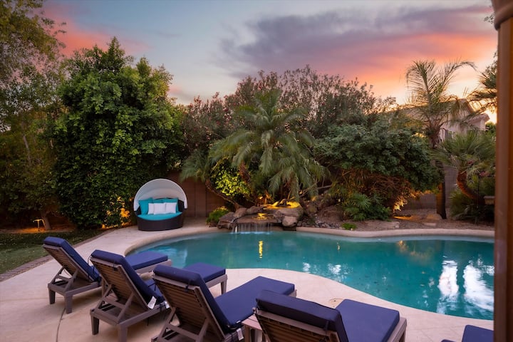 Private Oasis | Heated Pool, Spa, Firepit & Gazebo - Phoenix, AZ