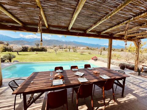 Mountain view villa with private pool