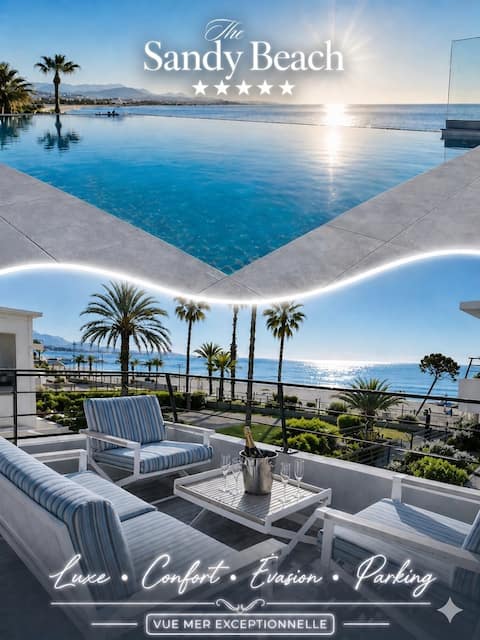 SEA VIEW - 5* rating - 2-bedroom apartment - SANDY BEACH - parking