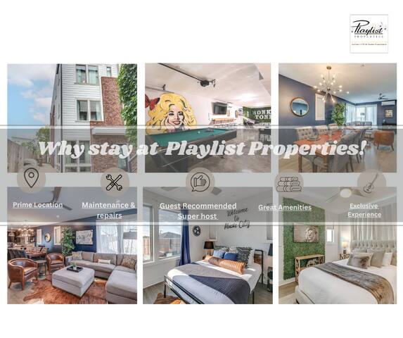 Honky Tonk Hideaway with Rooftop Deck & Game Room!