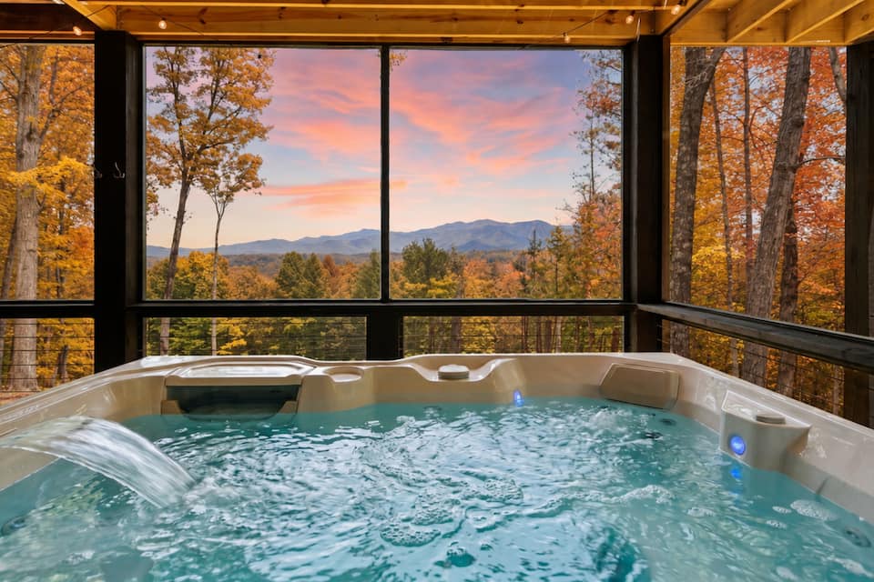 Boujee Lodge, with long-range Blue Ridge views, Blue Ridge, Georgia, USA, photo 3 of 10