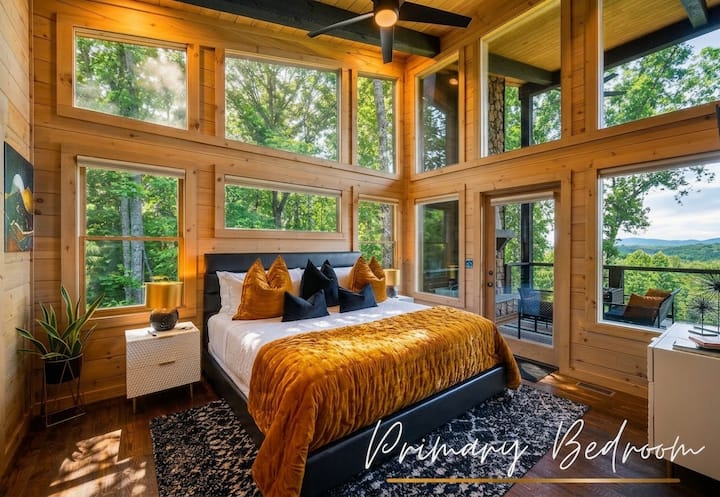 Luxurious bedding, stylish accents, and peaceful views make this king suite a serene retreat for restful nights.