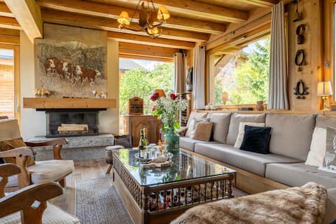 Annonce Airbnb populaire: Beautiful chalet, view of Mont Blanc & Nordic bath à Combloux