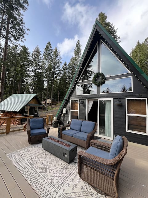 Cozy A Frame Cabin with Bunkhouse