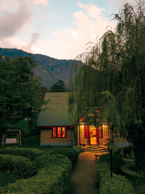 Leela huts 3-bhk entire hut with inside fireplace.