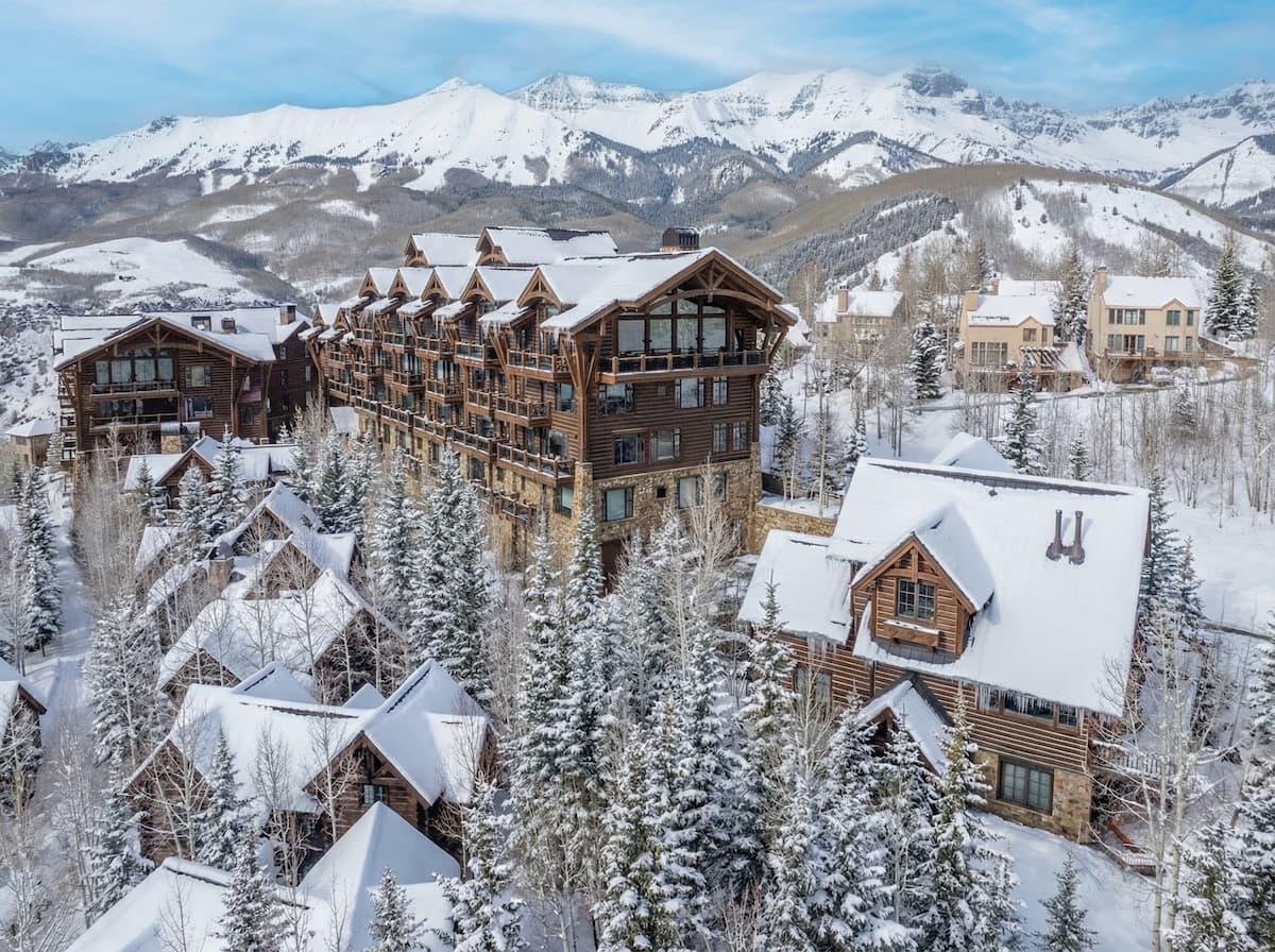 Telluride Retreat Mountain Village Exterior in Winter