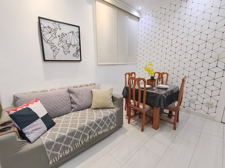 Living room - Double sofa bed, table with 4 chairs. Ceiling fan.